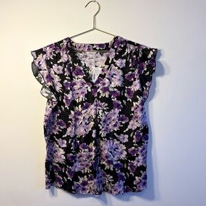 Ricki's Black and Purple Floral Blouse